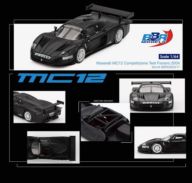 BBR 1:64 MASERATI MC12 COMPETIZIONE TEST FIORANO 2004
