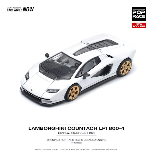 POP RACE 1:64 LAMBORGHINI COUNTACH LPI 800-4 BIANCO