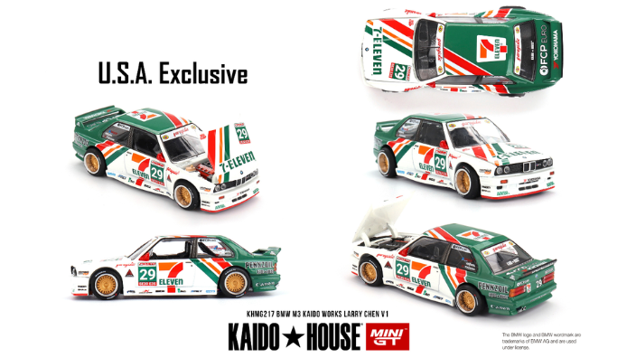 KAIDO HOUSE X MINI GT 1:64 BMW E30 M3 KAIDOWORKS LARRY CHEN V1 7 ELEVEN