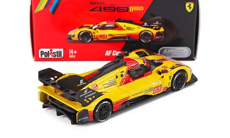 POLISTIL 1:64 FERRARI 499P 3.0L TURBO V6 TEAM AF CORSE N 83 24h LE MANS 2024 ROBER KUBICA, ROBERT SHWARTZMAN, YIFEI YE