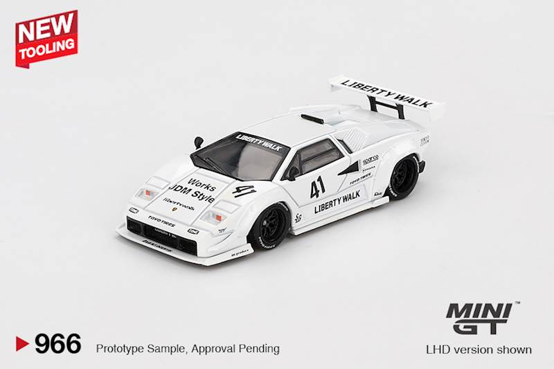 MINI GT 1:64 LAMBORGHINI COUNTACH LB-WORKS WHITE TOKYO AUTO SALON 2024