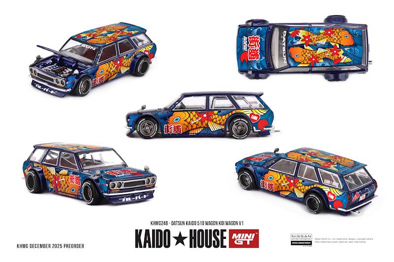 KAIDO HOUSE X MINI GT 1:64 DATSUN 510 WAGON KOI V1 1969 KHMG248