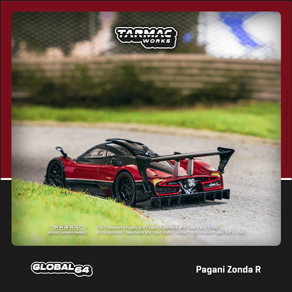 TARMAC WORKS 1:64  PAGANI ZONDA R ROSSO DUBAI