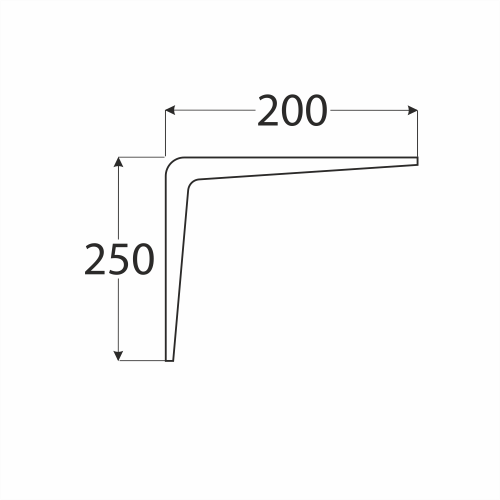 Kątownik pod półkę 200x250 BIAŁY /24