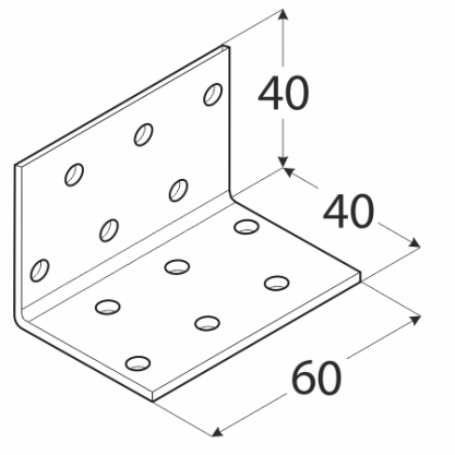 Kątownik DMX montażowy  40x40x60x2,0mm KM2