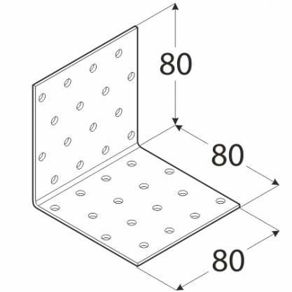 Kątownik DMX montażowy  80x80x80x2mm KM9  /20