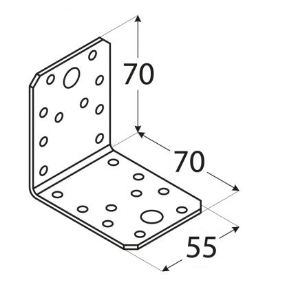 Kątownik DMX łącznikowy  70x70x55x2.5 DKL2