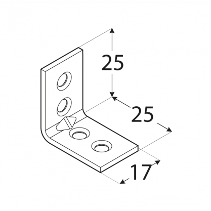 Kątownik DMX wąski żółty 25x25x17x1.5mm KW1