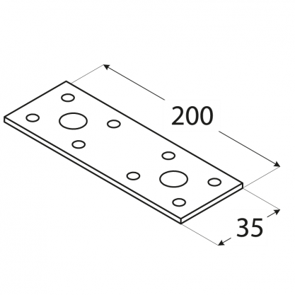 Łącznik DMX płaski 200x35x2.5mm LP3