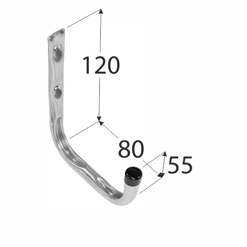 Hak do garażu DMX pojedynczy U 80x120mm
