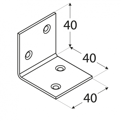 Kątownik DMX szeroki żółty 40x40x40x2.0mm KS2 /50