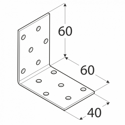 Kątownik DMX montażowy  60x60x40x2,0mm KM3  /20