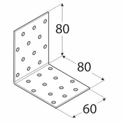 Kątownik DMX montażowy  80x80x60x2mm KM8 /20