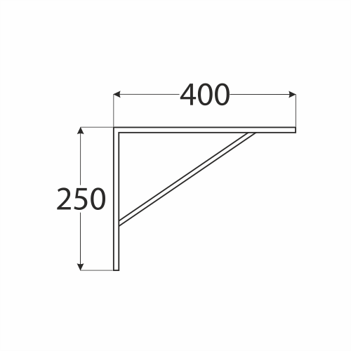 Kątownik pod półkę wspornik SKOŚNY 400x250x4,0 ZING KBWB