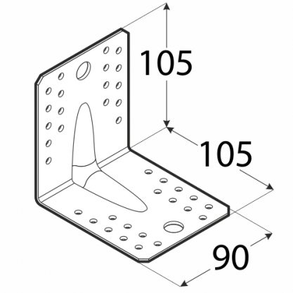 Kątownik DMX mocny przetłocz.105x105x90x2,5mm KP2