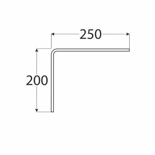 Kątownik pod półkę SZEROKI 250x200 BIAŁY lak.proszkowy