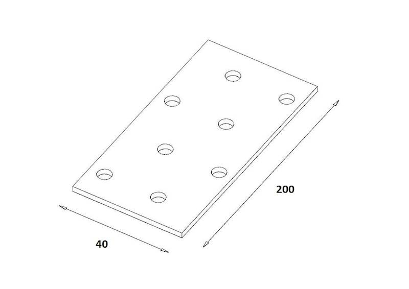 Płytka perforowana DMX 40x200x2,0 PP28