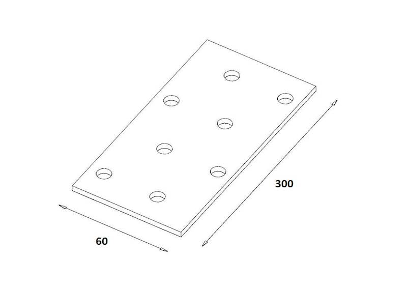 Płytka perforowana DMX 60x300x2,0 PP30