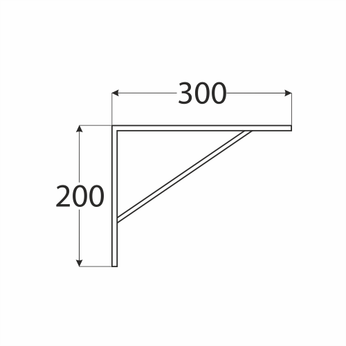 Kątownik pod półkę wspornik SKOŚNY 300x200x20x3,0 ZING