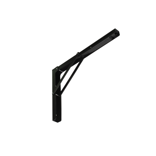 Kątownik pod półkę SKŁADANY C podwójny wspornik 400x275 czarny