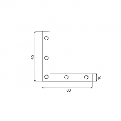 Narożnik DMX 60x60x10x2.0mm NA60