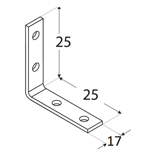 Kątownik DMX wąski 25x25x14x1.5mm KW25