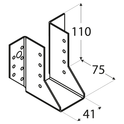 Wieszak belki 41mm h=110mm #2mm WB5 WB40