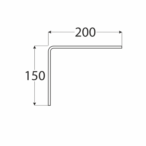 Kątownik pod półkę SZEROKI 300x250 CZARNY lak.proszkowy