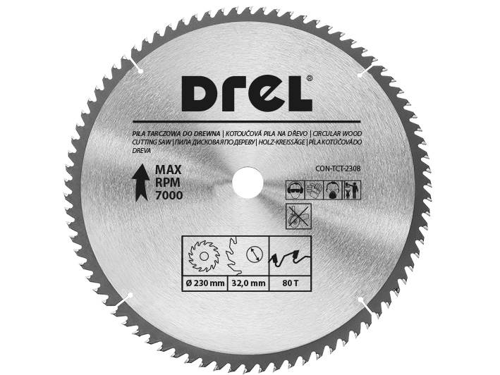 Piła tarczowa do drewna SPIEK 230 / 80z / 32mm Drel