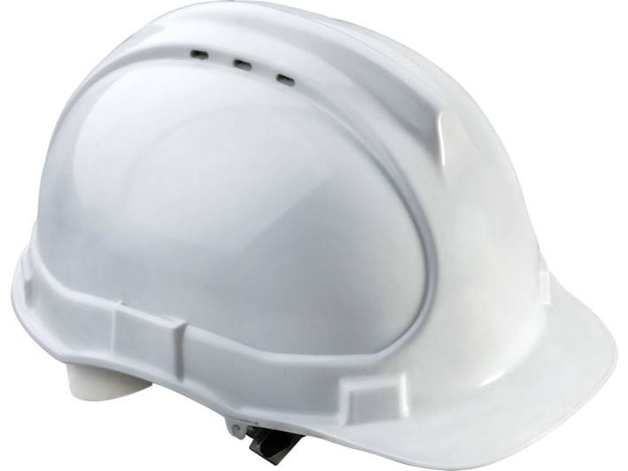 Kask budowlany BIAŁY z uniwersalnym uchwytem do osprzętu