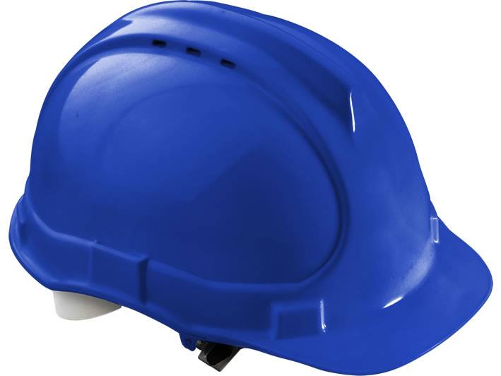 Kask budowlany NIEBIESKI z uniwersalnym uchwytem do osprzętu