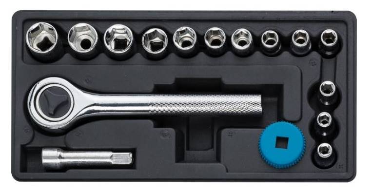 Klucze nasadowe 1/4": 4-13 mm; 16 szt. CON-IKN-2116