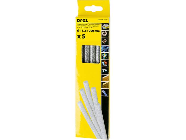 Klej do pistoletu 11 5szt BROKAT 200 mm, kolor srebrny