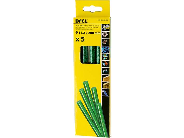 Klej do pistoletu 11 5szt BROKAT 200 mm, kolor zielony