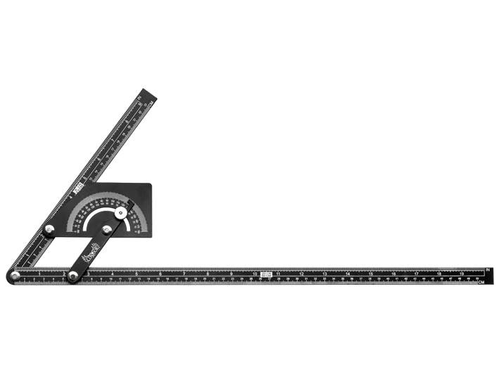 Kątownik z kątomierzem 180st 230x500mm metalowy