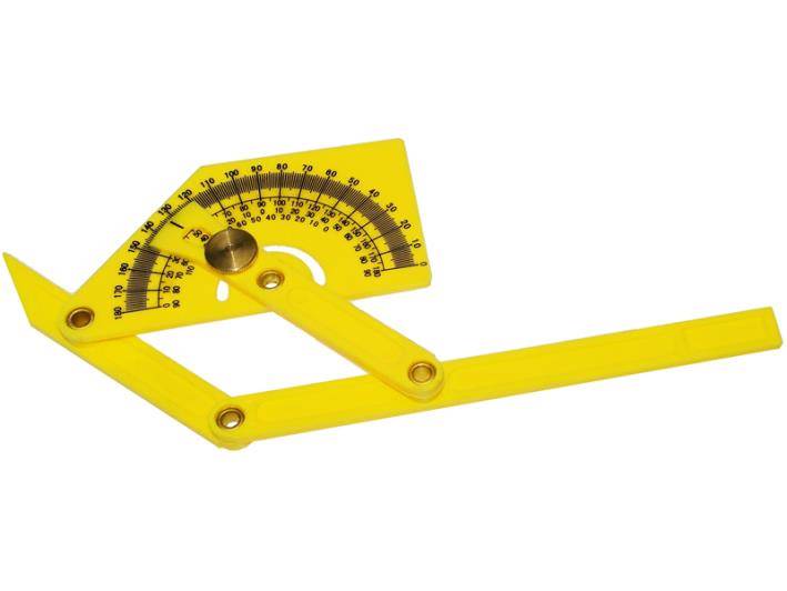 Kątownik z kątomierzem 180st 90x150mm mini plastik