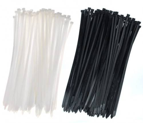 Opaska kablowa biała 380x7.2 100szt nylon