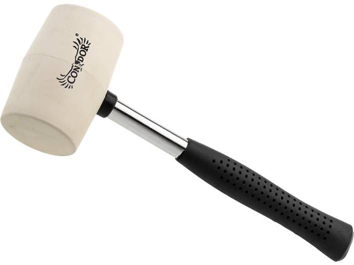 Młotek gumowy 250g guma biała trzonek metalowy