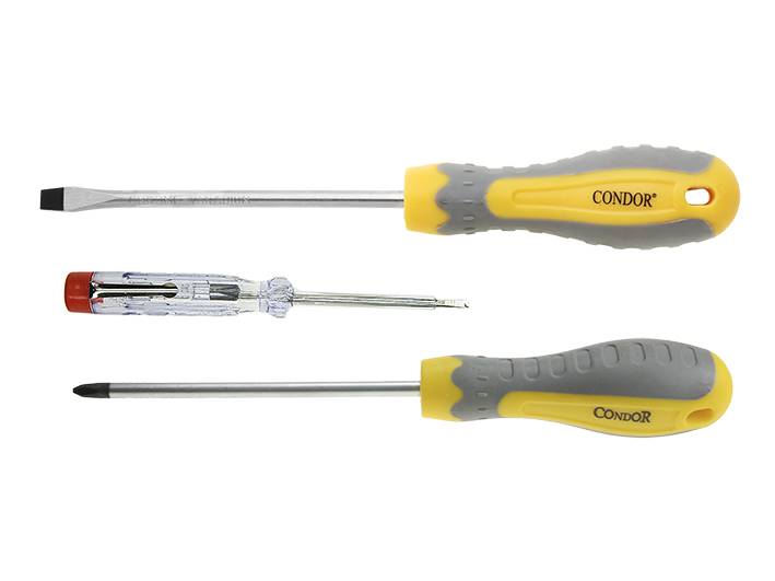 Wkrętaki zestaw 3szt PH2x100mm + PŁ6,0x150mm +próbnik 140mm  CONDOR?