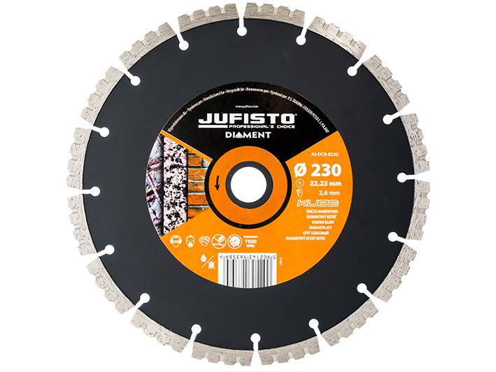 Tarcza diamentowa segment 10mm KU 230 x 2,6 x 22.23 mm