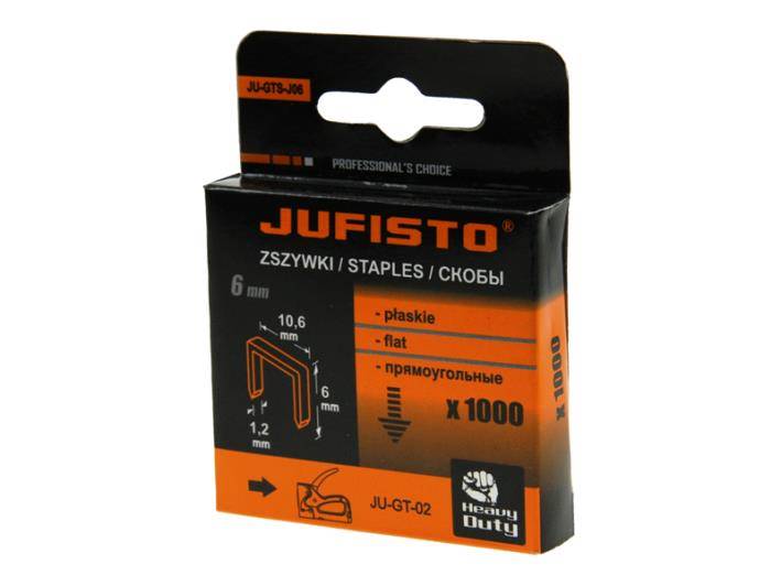 Zszywki J 10,6/1,2 mm JUFISTO  6mm 1000szt