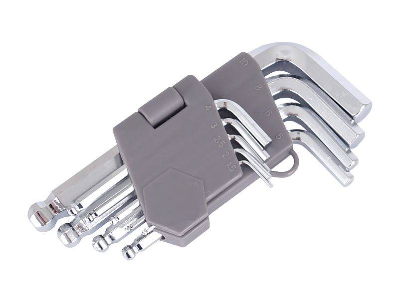 Klucze imbusowe  CV 130mm 9szt  1,5-10mm KRÓTKIE kulka