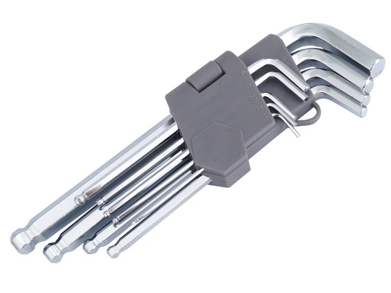 Klucze imbusowe CV 180mm 9szt 1,5-10mm DŁUGIE KULKA