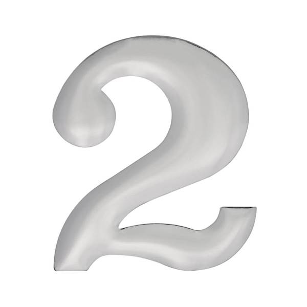 Cyfra na drzwi samoprzylepna 2 chrom