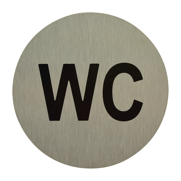 Oznaczenie INOX samoprzyl. 75mm "WC" - NAPIS