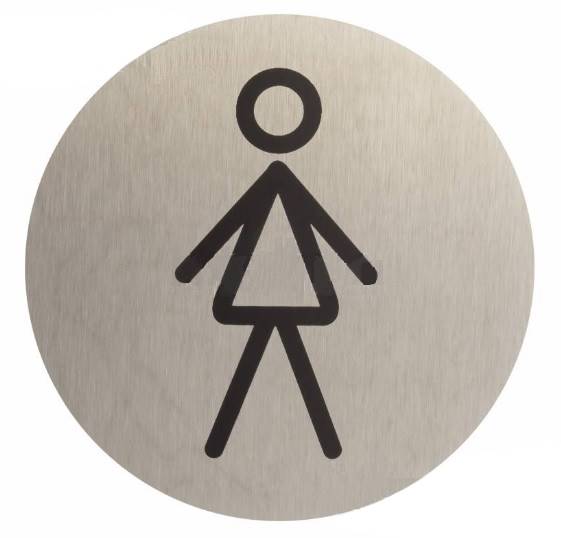 Oznaczenie INOX samoprzyl. 75mm "WC damskie" - SYMBOL
