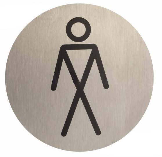 Oznaczenie INOX samoprzyl. 75mm "WC męskie" - SYMBOL