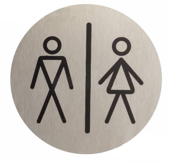 Oznaczenie INOX samoprzyl. 75mm "WC dam/men" - SYMBOL