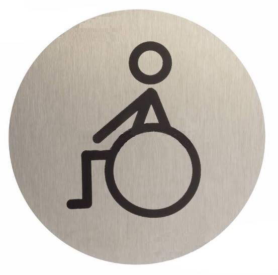 Oznaczenie INOX samoprzyl. 75mm "WC niepełnospr" - SYMBOL