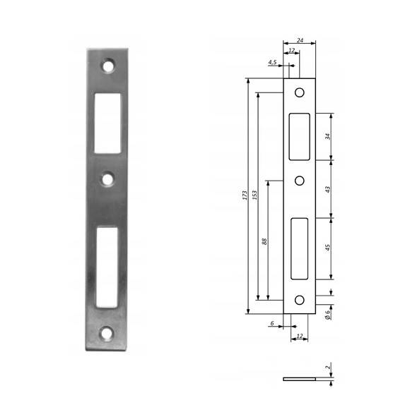 OKUCIE DO ZAMKA Z035R-22,ZACZEP DŁUGI 22X240 "A"